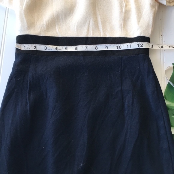 Sara Campbell vintage dress cream blue black colorblock - Picture 6 of 10